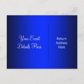 Elegante Royal Blue Masquerade Bewaar de datum Aankondigingskaart (Achterkant)