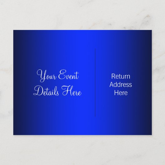 Elegante Royal Blue Masquerade Bewaar de datum Aankondigingskaart (Achterkant)