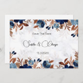 elegante Royal Blue moderne savethe datum Kaart (Voorkant / Achterkant)