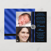 Elegante Royal Blue Photo Quinceanera Uitnodiginge Kaart (Voorkant / Achterkant)