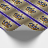 Elegante Royal Blue Prince Baby shower Gift Wrap Cadeaupapier (Hoek)