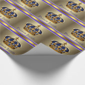 Elegante Royal Blue Prince Baby shower Gift Wrap Cadeaupapier (Hoek)