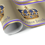 Elegante Royal Blue Prince Baby shower Gift Wrap Cadeaupapier (Rol Hoek)