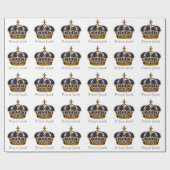 Elegante Royal Blue Prince Baby shower Gift Wrap Cadeaupapier (Vlak)