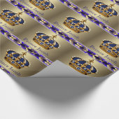 Elegante Royal Blue Prince Baby shower Gift Wrap Cadeaupapier (Hoek)