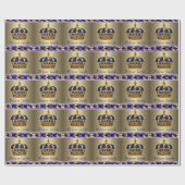 Elegante Royal Blue Prince Baby shower Gift Wrap Cadeaupapier (Vlak)