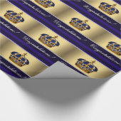 Elegante Royal Blue Prince Baby shower Gift Wrap Cadeaupapier (Hoek)