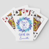 Elegante Royal Blue proost op 30-jarige verjaardag Pokerkaarten (Achterkant)
