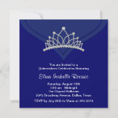 Elegante Royal Blue Quinceanera Uitnodigingen (Achterkant)