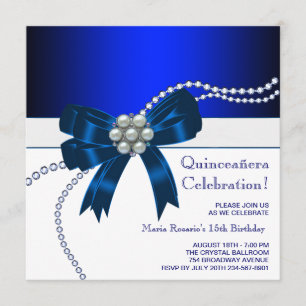 Elegante Royal Blue Quinceanera Uitnodigingen