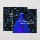 Elegante Royal Blue Quinceanera Uitnodigingen (Voorkant / Achterkant)