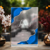 Elegante Royal Blue Silver Agate bruiloft gunsten Acryl Bord