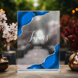 Elegante Royal Blue Silver Agate bruiloft gunsten Acryl Bord