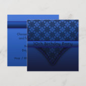 Elegante Royal Blue verjaardagsfeestje uitnodiging (Voorkant / Achterkant)