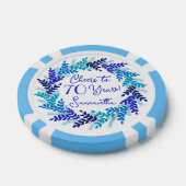Elegante Royal Blue viert 70 jaar verjaardag Poker Chips (Enkel)