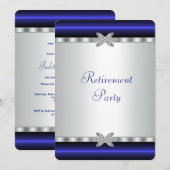Elegante Royal Blue Women Retirement Party Kaart (Voorkant / Achterkant)