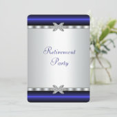 Elegante Royal Blue Women Retirement Party Kaart (Staand voorkant)
