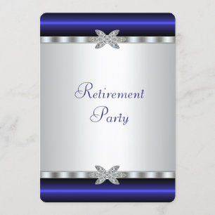 Elegante Royal Blue Women Retirement Party Kaart