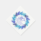 Elegante Royal Blue Wreath 30th Wedding Jubileum Servet (Hoek)