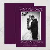 Elegante Royal Crimson foto Opslaan van de datum Kaart (Voorkant / Achterkant)