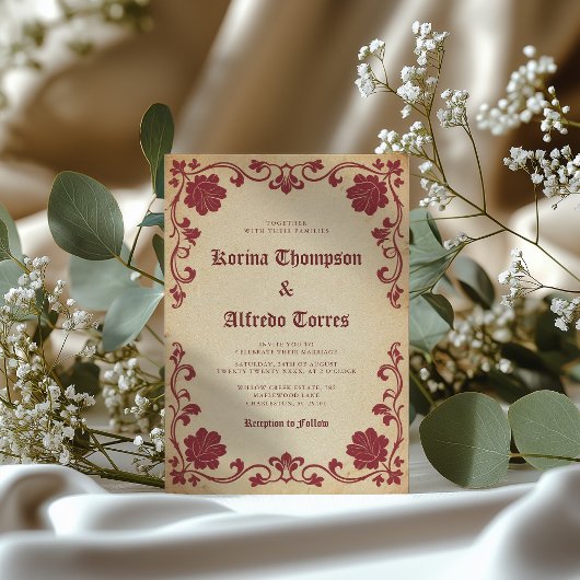 Elegante Royal Fantasy middeleeuwse bruiloft Kaart