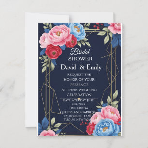 Elegante Royal Floral bruiloft uitnodiging