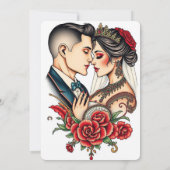 Elegante Royal Floral bruiloft uitnodiging (Achterkant)