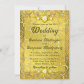 Elegante  Royal Jeweled Gold Wedding Kaart (Voorkant)