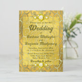 Elegante  Royal Jeweled Gold Wedding Kaart (Staand voorkant)