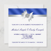 Elegante Royal Navy Blue Engagement Party Kaart (Achterkant)
