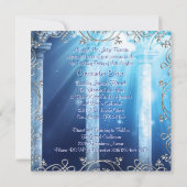 Elegante Royal Navy Blue Quinceanera Kaart (Achterkant)