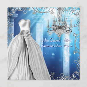 Elegante Royal Navy Blue Quinceanera Kaart