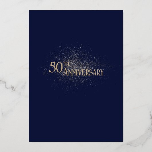 Elegante Royal Navy Goud Glamoureuze Glitter Folie Folie Uitnodiging (Achterkant)