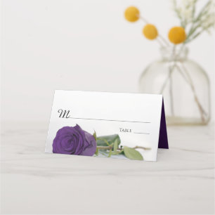 Elegante Royal Paarse Roos bruiloft Write-In Plaatskaartje
