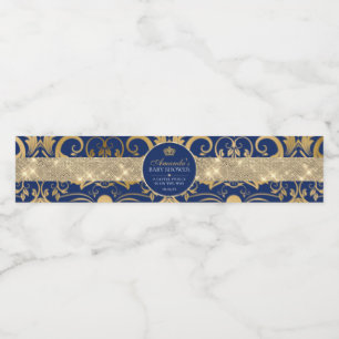 Elegante Royal Prince Baby Shower Waterfles Etiket