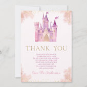 Elegante Royal Princess Kasteel Baby Shower Bedankkaart (Voorkant)