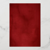 Elegante Royal Red Gold Roos bruiloft Folie Uitnodiging (Achterkant)