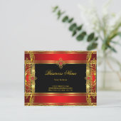Elegante  Royal Red Jewel Black Gold Briefkaart (Staand voorkant)