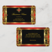 Elegante  Royal Red Jewel Black Gold Visitekaartje (Voorkant / Achterkant)