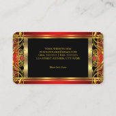 Elegante  Royal Red Jewel Black Gold Visitekaartje (Achterkant)