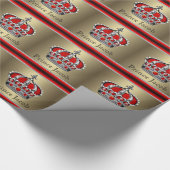 Elegante Royal Red Prince Baby shower Gift Wrap Cadeaupapier (Hoek)