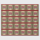 Elegante Royal Red Prince Baby shower Gift Wrap Cadeaupapier (Vlak)