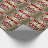 Elegante Royal Red Prince Baby shower Gift Wrap Cadeaupapier (Hoek)