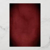 Elegante Royal Red Rose Gold Swirl Quinceanera Folie Uitnodiging (Achterkant)