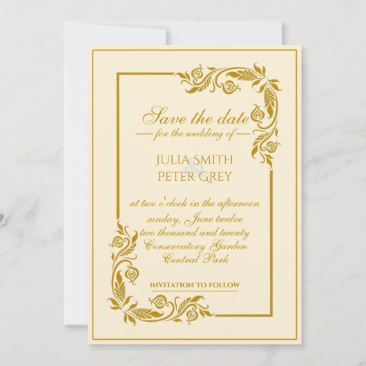 Elegante Royal save the date uitnodiging (Voorkant)