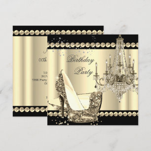 Elegante Royal Sepia Goud Crème Kroonluchter Feest Kaart