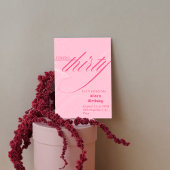 Elegante Roze 30ste verjaardag uitnodiging voor ha