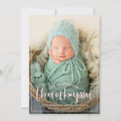 Elegante Roze 3 Foto Bedankt Geboorte Aankondiging (Voorkant)