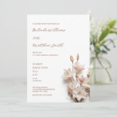 Elegante Roze 3D Bloemen Kaart (Staand voorkant)
