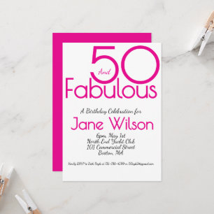 Elegante Roze 50 en Fabulous Verjaardag   Kaart